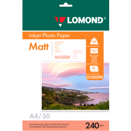 Ֆոտոթուղթ փայլատ (Warm) Lomond A4, 240 գ/մ2, 50 թերթ, 0102090