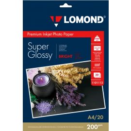 Ֆոտոթուղթ Սուպեր Փայլուն (Bright) Lomond A4, 200 գ/մ², 20 թերթ, 1101112
