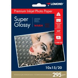 Ֆոտոթուղթ Սուպեր Փայլուն (Warm) Lomond A6, 295 գ/մ², 20 թերթ, 1108103